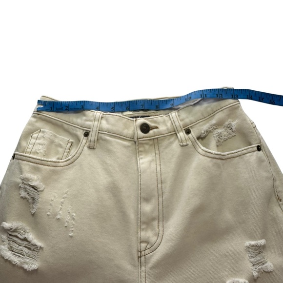 WE THE FREE CRVY Straight Shooter Jean Ivory 28 Free People Boho Distressed - Picture 16 of 16